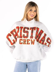 Simply Southern Christmas Crew Holiday Mock Neck Pullover Crew Oversized Sweatshirt