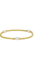 Bracelets extensibles en perles texturées avec des perles de culture