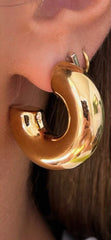 Gold Tube Hoop Earrings