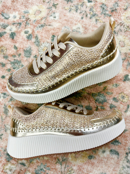Willow Woven Gold Sneaker