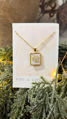 Kiki & Livy White Rectangle Heart Necklace