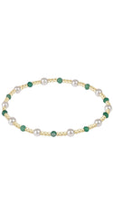 enewton pearl sincerity pattern 4mm bead bracelet - green onyx