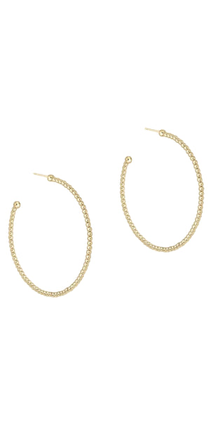 Enewton Beaded Classic Post Hoop - 2mm Gold (1"or  1.25")