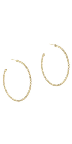 enewton Beaded Classic Post Hoop - 3mm Gold (1" or  1.25")