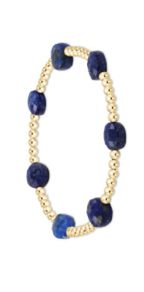 enewton 6.25" Admire Gemstone Gold 3mm Bead Bracelet - Lapis