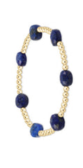 enewton 6.25" Admire Gemstone Gold 3mm Bead Bracelet - Lapis