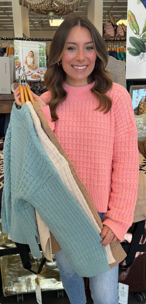 Through The Windowpane Sweater - 4 Colors