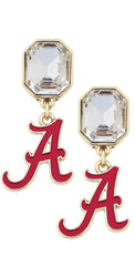 Alabama Crimson Tide Rhinestone Enamel Logo Earrings