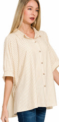 Lexi Oversized Stripe Buttondown - 3 Colors