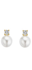 Kiki & Livy Petite Pearl and Diamond Stud Earrings