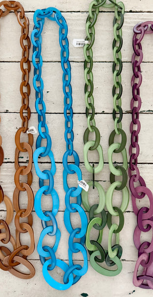 Veronica Acrylic Link Necklaces - 4 Colors