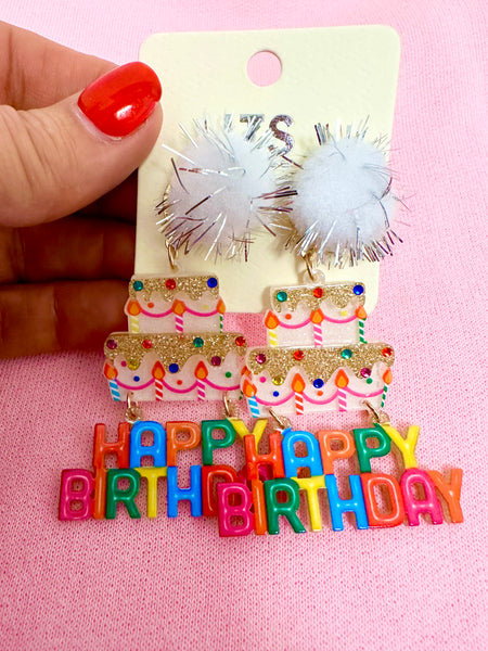 Happy Birthday Earrings -2 Colors