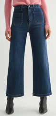 Patch Pocket Wide Leg Jeans