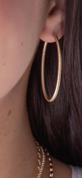 Enewton Oval Textured Hoop Earrings-Gold