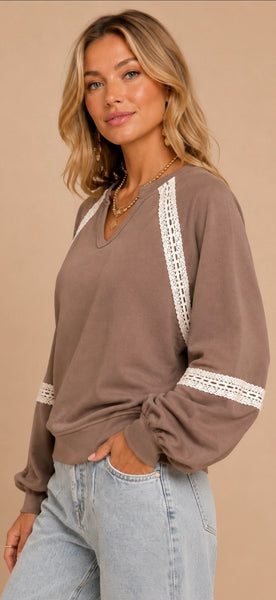 The Colette Lace-Trimmed Sweatshirt