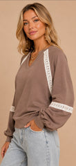 The Colette Lace-Trimmed Sweatshirt
