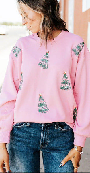 Mary Square Sarah Trees Christmas Sweatshirt