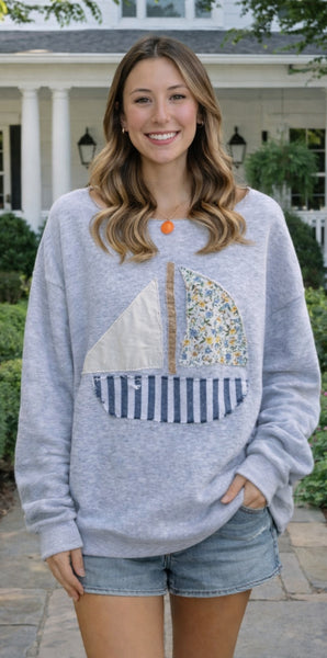 Sailboat Applique Sweatshirt