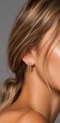 Double Floral Rhinestone Hoops