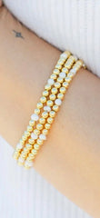 Bracelets extensibles de 4 mm avec perles et perles de culture