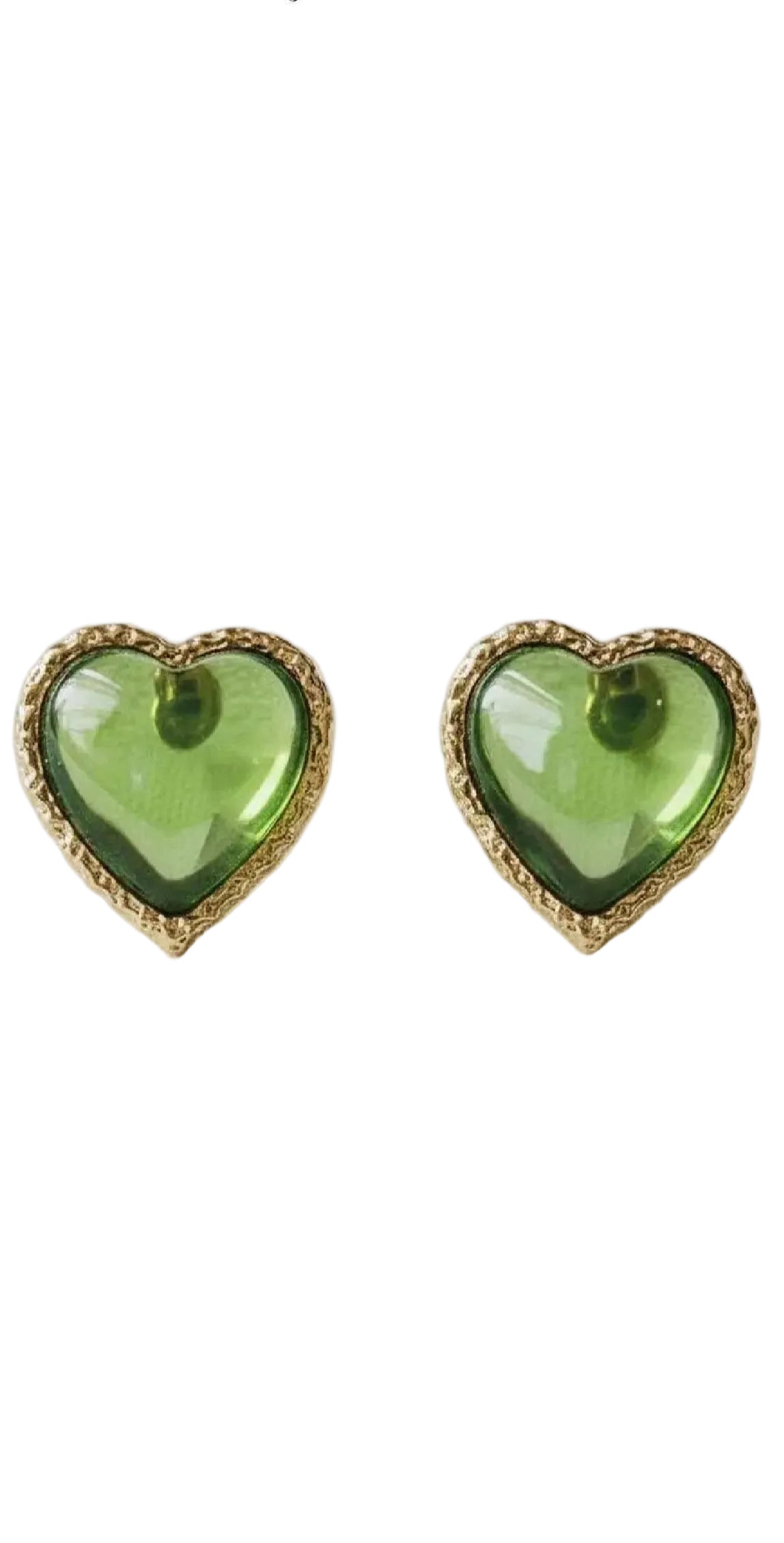 Heart-Shaped Gemstone Drop Earrings