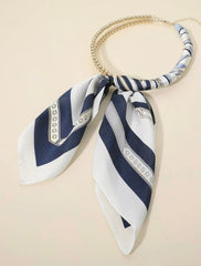Abstract Pattern Fabric Scarf Double Bubble Chain Necklaces - 5 Patterns