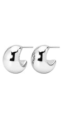 Ellie Vail Kane Dome Half Hoop Earring - Silver