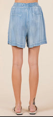 Washed Chambray Shorts - 2 Colors