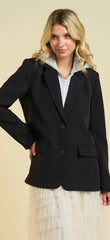 Classic Tailored Blazer with Attached Sweatshirt Hoodie