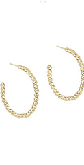 enewton Beaded Classic Post Hoop - 3mm Gold (1" or  1.25")