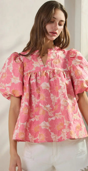 Remi Jacquard Babydoll Top