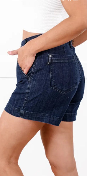 Judy Blue Dark Wash Trouser Shorts