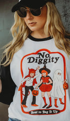 Vintage No Diggity Halloween Baseball Tee
