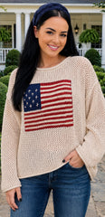 Coastal American Flag Sweater