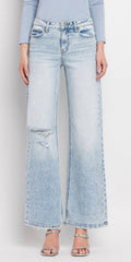 Vervet - Fern Tummy Control Super High Rise Wide Leg Jeans