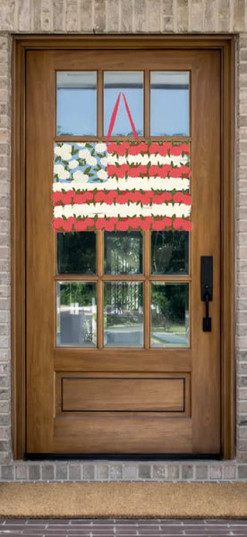 Flag of Flowers Door Hanger