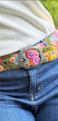 Jenny Krauss In the Garden Floral Embroidered Wool Belt