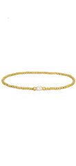 Bracelets extensibles de 2 mm avec une délicate perle entre des perles de 3 mm