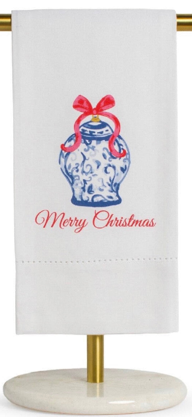 Chinoiserie Merry Christmas Hand Towel