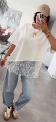 Lindsey Lace T-Shirt - 2 Colors