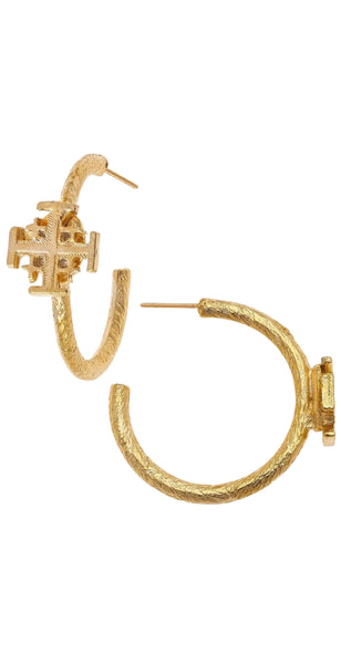 Susan Shaw Mini Jerusalem Cross Hoops