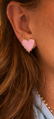 Enamel Heart Earrings - 2 Colors