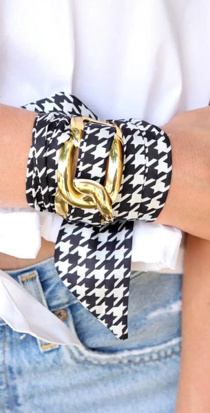 Serefina Scarf Bracelet - Houndstooth