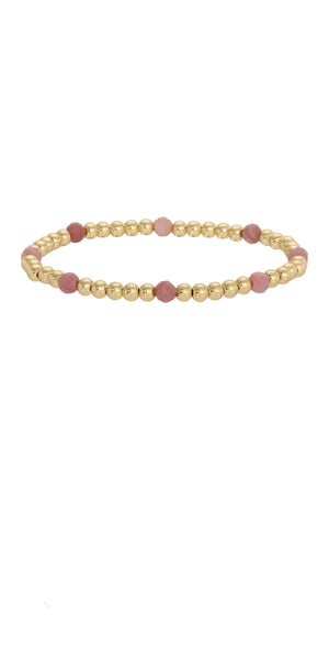 Stretch Beaded Bracelets with Stone Accents - 5 Colors