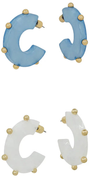 Rebecca Studded Hoops - 2 Colors