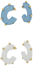 Rebecca Studded Hoops - 2 Colors