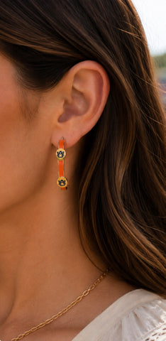 Auburn Michelle McDowell Enamel Hoop Earrings