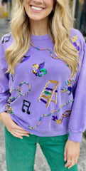 Mary Square Sarah Sweatshirt - Mardi Gras Icons