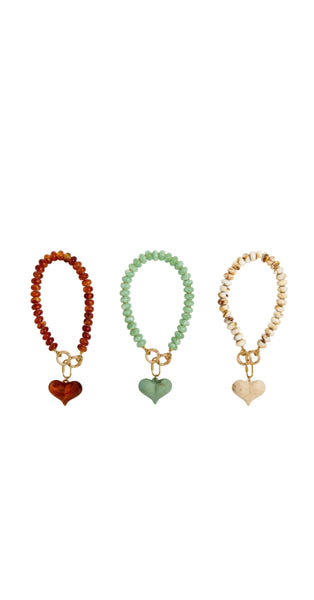 Happy Heart Beaded Necklace - 3 Colors
