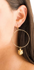 Gold Tiger Head Hoop Earrings